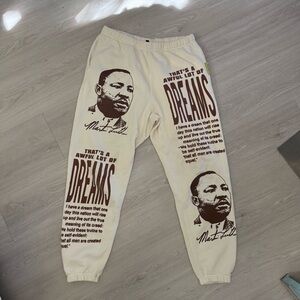 Cream Graphic Print Men's Joggers